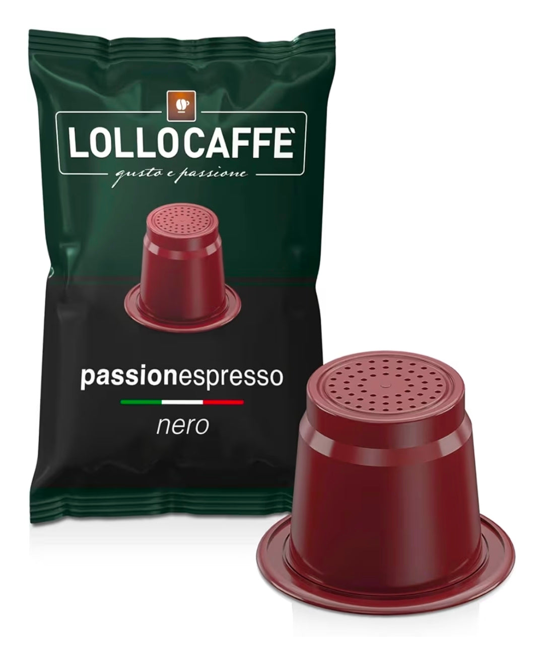 Lollo Caffè Passione Espresso, Miscela Nera - 100 Capsule -